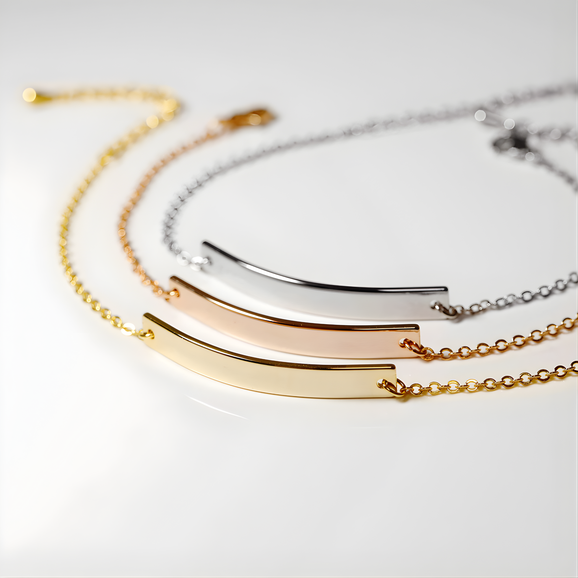 The Pure Line: Personalised Stainless Steel Bracelet