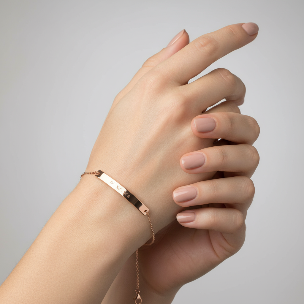 The Pure Line: Personalised Stainless Steel Bracelet