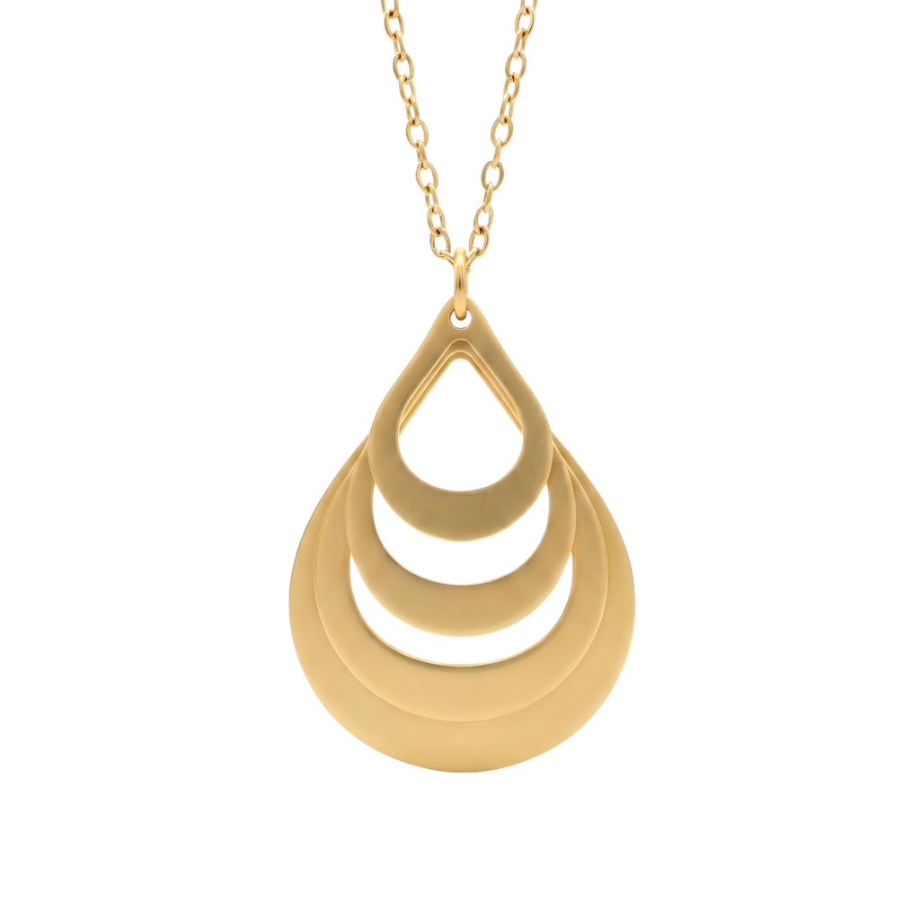 The Ripple Quad: Personalised Stainless Steel Pendant Necklace