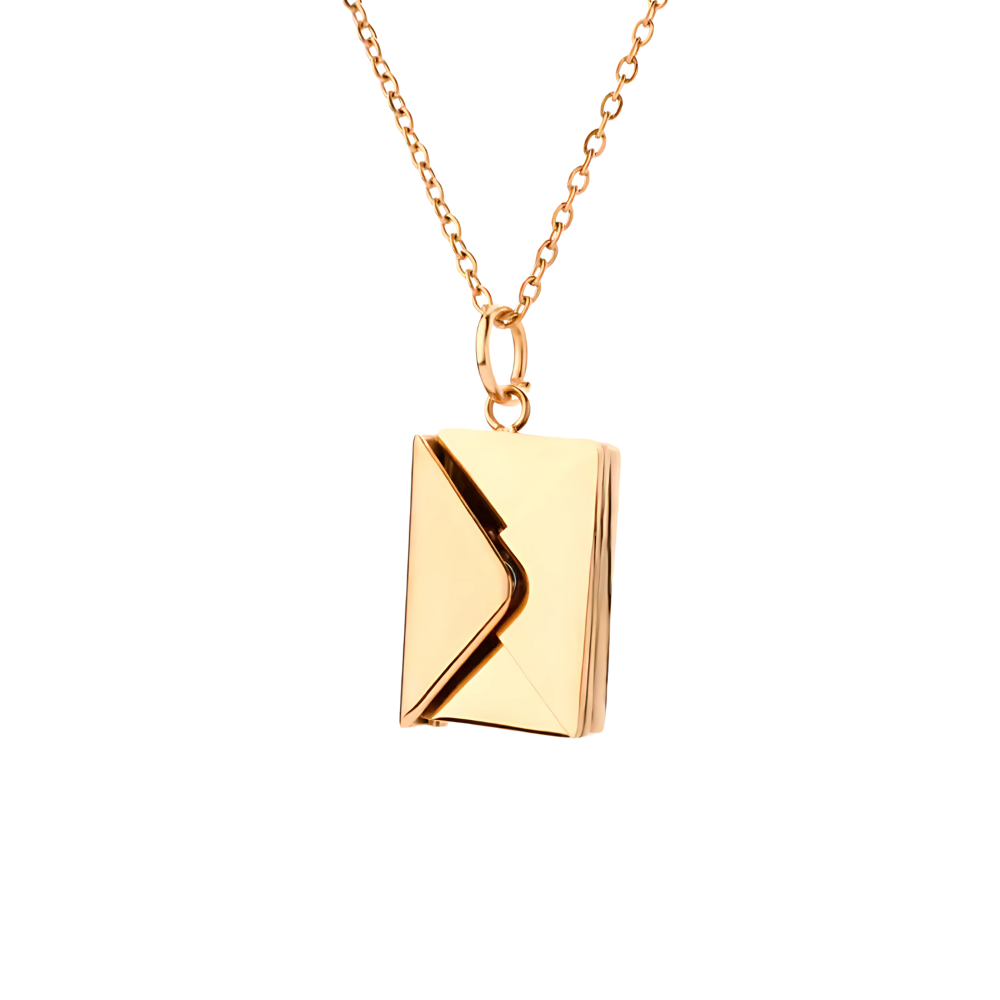 Secret Keeper: Stainless Steel Necklace Envelope with hidden message