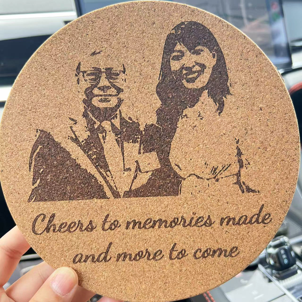Personalised Cork Trivet - 18cm diameter