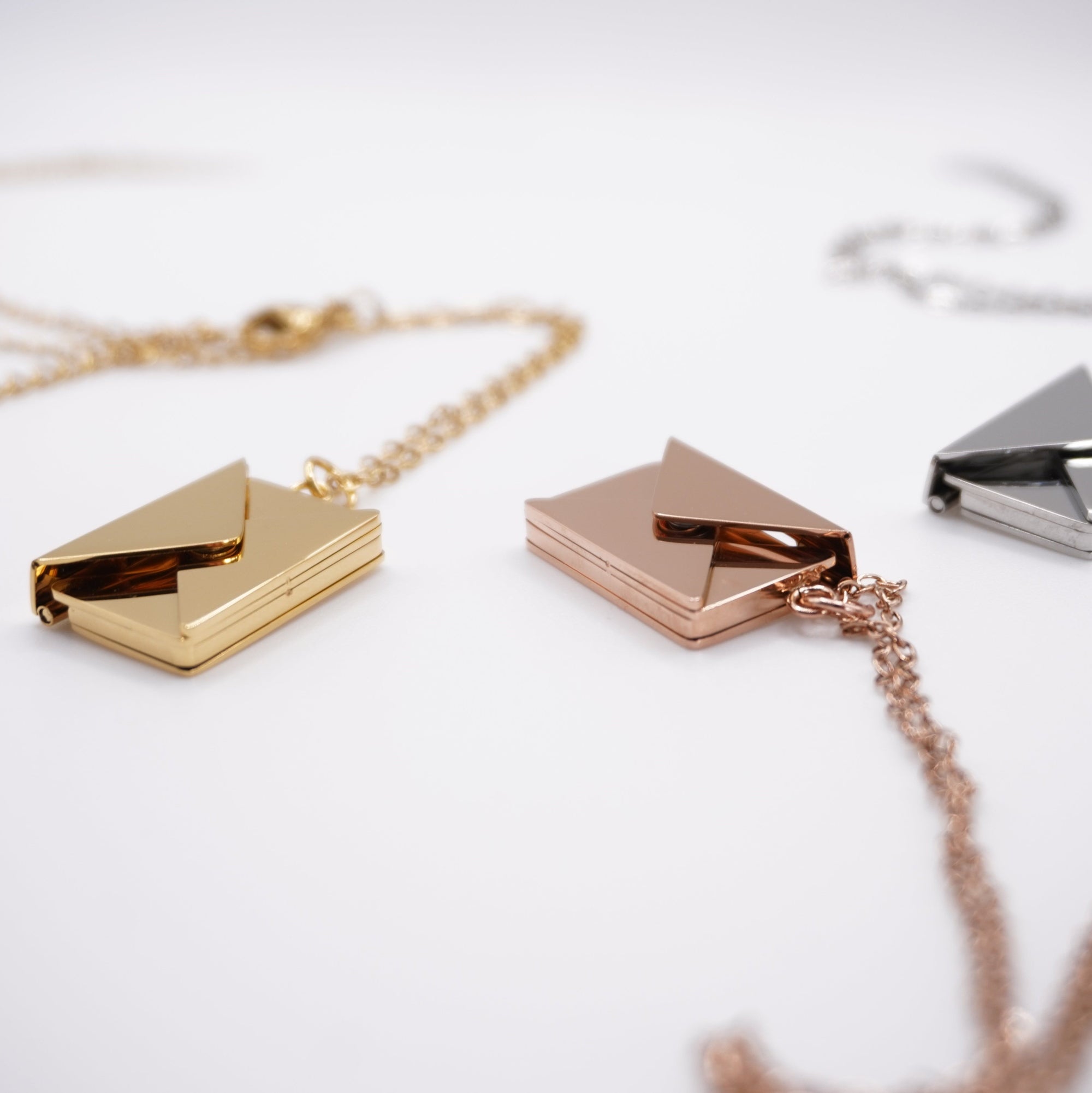 Secret Keeper: Stainless Steel Necklace Envelope with hidden message
