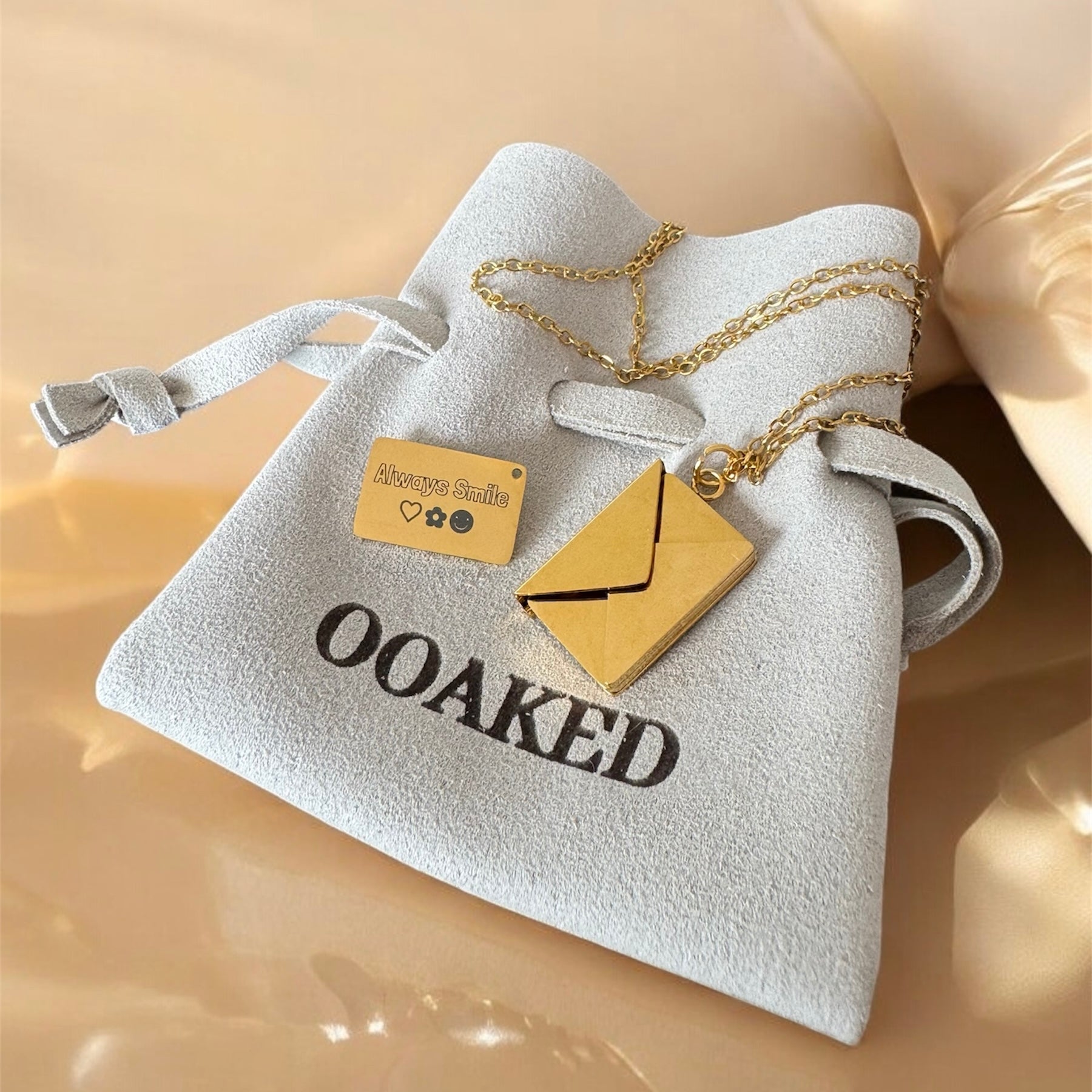 Secret Keeper: Stainless Steel Necklace Envelope with hidden message