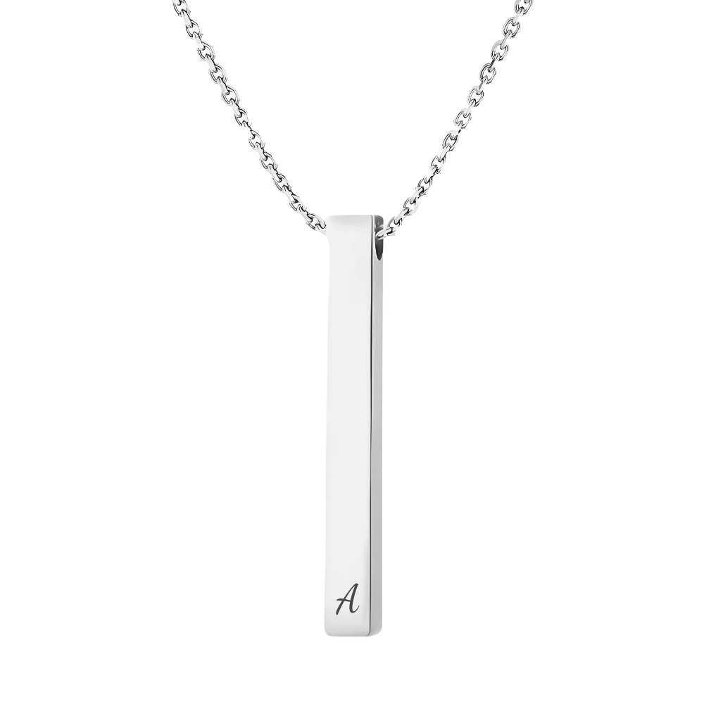 Stainless Steel Pendant bar necklace with personalised message